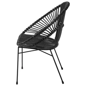 Dining Chair SARITA Rattan Black