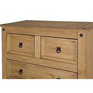 Mercers Furniture Corona 2+3 Chest of 5 Drawers Solid Pine with Mexican Styling