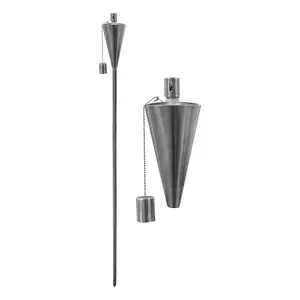 Harbour Housewares - Metal Garden Torch - Cone - Silver