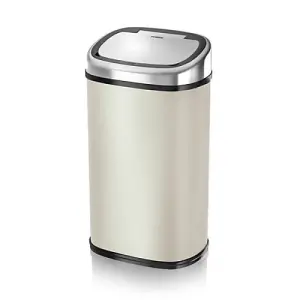 Tower 58L Sensor Bin - Cream & Chrome