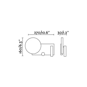 Luminosa Klee Integrated LED Reading Light Wall Light Grey, 2700K