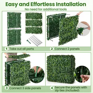 COSTWAY Artificial Plant Wall Fake Privacy Fence Plant Block Decoration 88 x 36 x 82 cm