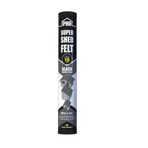 Roof pro 15 year Black Shed felt, (L)10m (W)1m