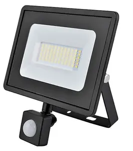 Eveready 30w LED Black Floodlight With PIR - 4000k - Cool White