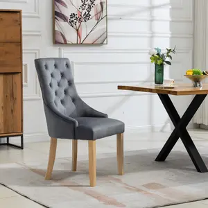 Ravenna Velvet Dining Chairs - Set of 2 - Grey