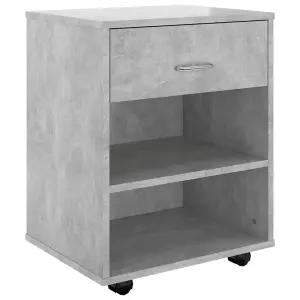 Berkfield Rolling Cabinet Concrete Grey 46x36x59 cm Engineered Wood