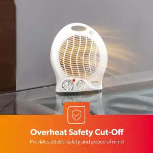 Geepas White Portable Fan Heater