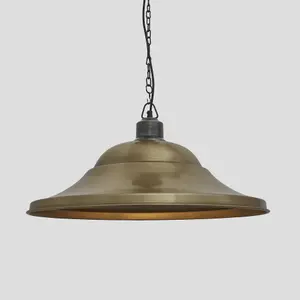 Industville Brooklyn Giant Hat Pendant, 21 Inch, Brass, Pewter Chain Holder