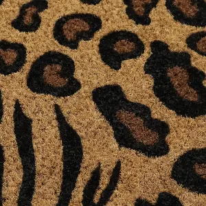 Eco-Friendly Latex Backed Coir Door Mat, Animal Print