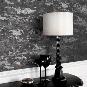 Arthouse Patina Charcoal/Silver Wallpaper