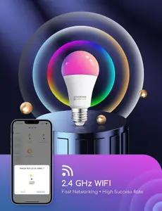 Aigostar Smart Bulb E27 Dimmable RGB+CW(2700-6500K)LED Bulb, Compatible with Alexa&Google Home A60 Pack of 6