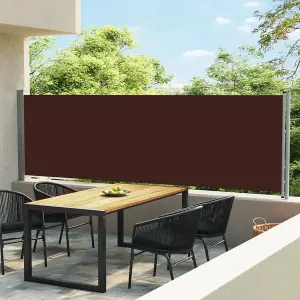 Berkfield Patio Retractable Side Awning 140x600 cm Brown