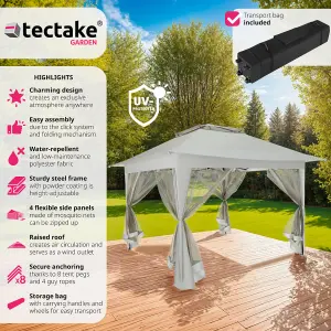 Gazebo Carabobo - 4 side panels, water & UV-resistant, 3.64 x 3.64 x 2.94 m - grey