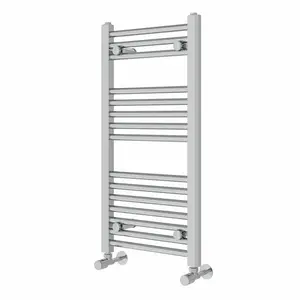 Wiest Straight Heated Towel Rail Radiator Bathroom Ladder Warmer Chrome / 80cm H x 40cm W x 3cm D