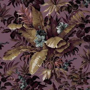 GoodHome Coleton Purple Floral Textured Wallpaper Sample