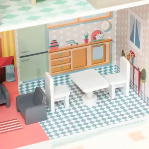 AIYAPLAY Dolls House with 13 Pieces Furniture & Accessories