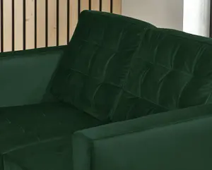 Furniturebox Jenna 2 Seater Emerald Green Velvet Sofa With Solid Wood Frame