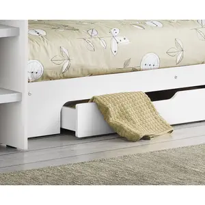 Lilianna Single (3') Standard Bunk Bed with Shelves White