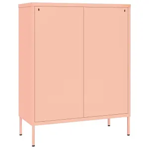 Berkfield Drawer Cabinet Pink 80x35x101.5 cm Steel