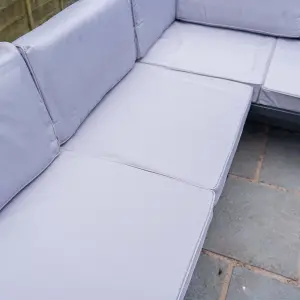 Sicily Grey L-Shaped Outdoor Corner Sofa Set with Cushions