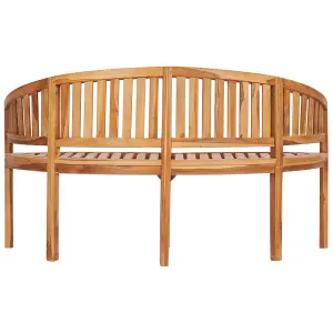 Berkfield Banana Bench 151 cm Solid Teak Wood