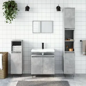 Berkfield Bathroom Cabinet Concrete Grey 58x33x60 cm Engineered Wood