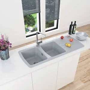 Astini Harrison 2.0 Bowl Grey Composite Synthetic Kitchen Sink & Waste