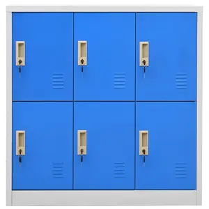 Berkfield Locker Cabinet Light Grey and Blue 90x45x92.5 cm Steel