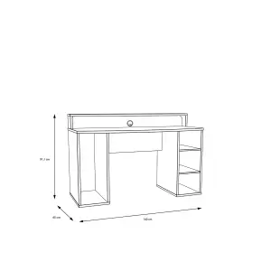 Loadout Black Gaming Desk with Colour Changing LED