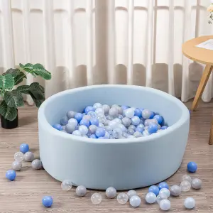 simpa Soft Foam Ball Pit with 200 Balls. Blue 90cm x 30cm