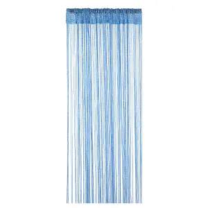 String Curtain Panel Spaghetti Tassel Curtain, 200cm x 90cm - Sky Blue