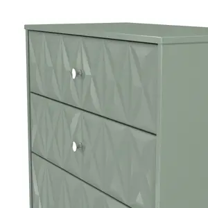 San Jose Ready assembled Green 4 Drawer Chest (H)1063mm (W)766mm (D)395mm