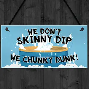 Red Ocean Funny Hot Tub Signs And Plaques Hanging Garden Shed Wall Sign Summerhouse Plaque Skinny Dip Chunky Dunk