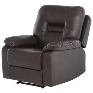 Faux Leather Manual Recliner Living Room Set Brown BERGEN