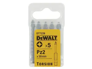 DEWALT DT7226-QZ DT7226 Torsion Bits PZ2 x 50mm (Pack 5) DEWDT7226QZ