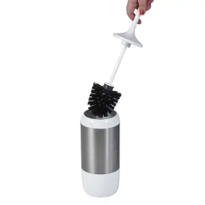 Showerdrape Elite White Chrome Toilet Brush & Holder