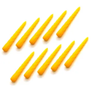 Tapered Dinner Candles, Table Spiral Candles, Pack of 10, Decorative Household Candles, Up to 7 Hours, 23 cm / 9" (Yellow)