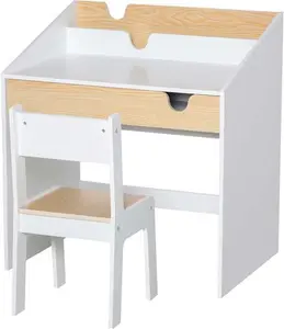 HOMCOM Two-Piece Kids Desk And Chair Set | Robert Dyas