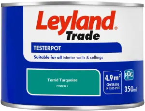 Leyland Trade Vinyl Matt Walls & Ceilings Emulsion Paint Torrid Turquoise (PPG1232-7) 350ml Tester