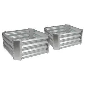 Square Galvanised Steel Raised Garden Beds - 60cm x 60cm - 2pc