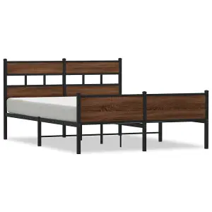 Berkfield Bed Frame without Mattress Brown Oak 140x200 cm Engineered Wood