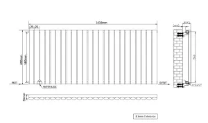 Right Radiators 600x1416mm Horizontal Single Oval Column Designer Radiator White