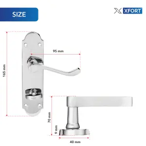 XFORT Richmond Scroll Bathroom Polished Chrome Door Handles 1 Pair