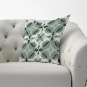 Geometric Green Grey Cushions 60cm x 60cm