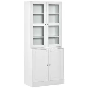 HOMCOM Modern Bookcase Display Storage Cabinet w/ Doors Adjustable Shelves