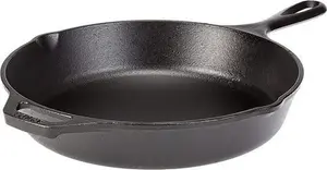 Lodge Pre-Seasoned Cast Iron Skillet Frying Pan, Gas, Electric, Induction Ready, Metal Utensil Safe. Made In USA. 30.5 Cm/12 Inch, Black