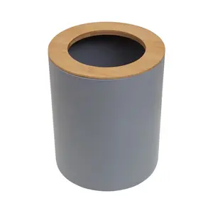 Bamboo Open Waste Bin Grey