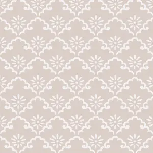 Laura Ashley Coralie Dove Grey Motif Smooth Wallpaper