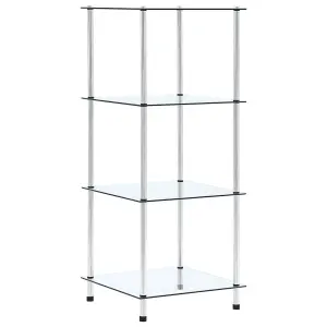 Berkfield 4-Tier Shelf Transparent 40x40x100 cm Tempered Glass