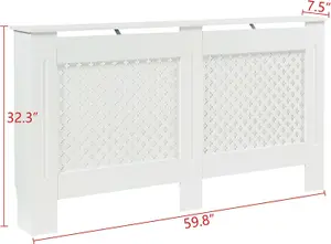 Large White Radiator Cover 820mm(H) 1520mm(W) 190mm(D)